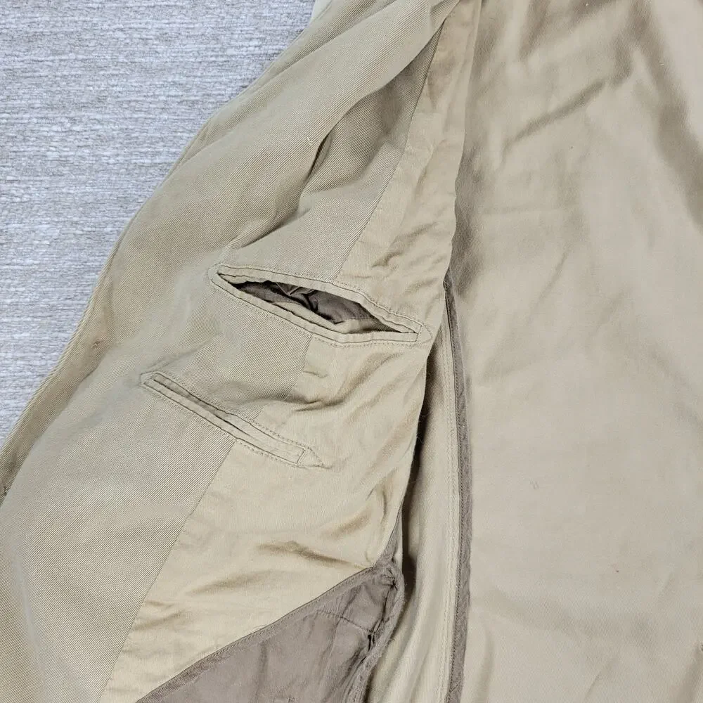 Vintage Polo Ralph Lauren 3 Button Blazer Jacket Mens 42R Khaki Tan Cotton Twill - Picture 7 of 16